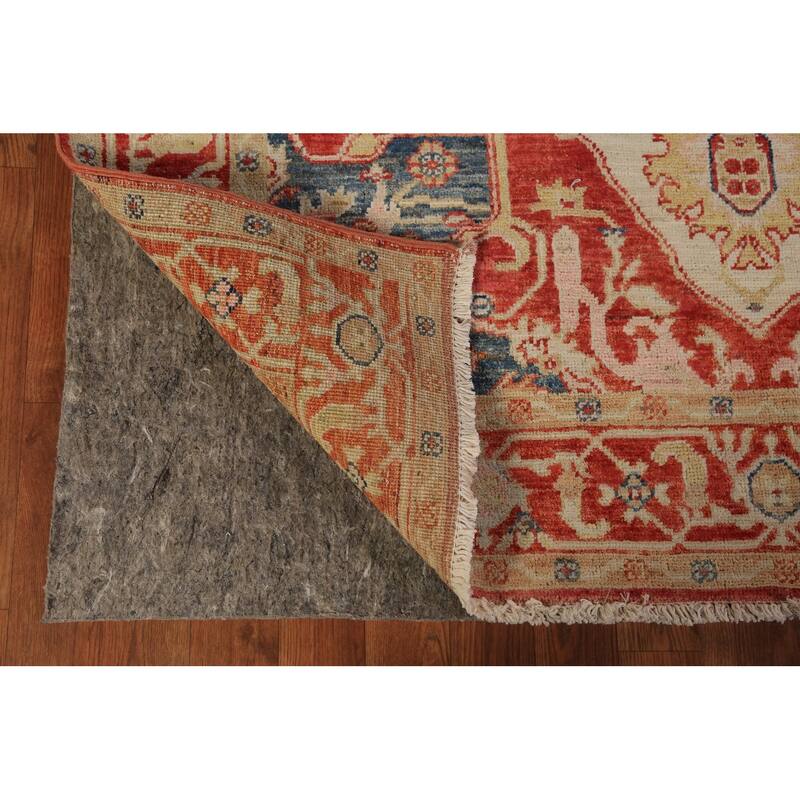 Vegetable Dye Heriz Serapi Oriental Rug Handmade Wool Carpet - 4'11"x 6'9"