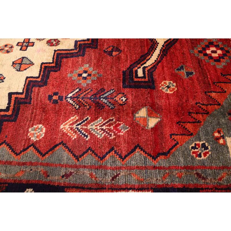 ECARPETGALLERY Hand-knotted Melis Vintage Red Wool Rug - 5'0 x 7'7