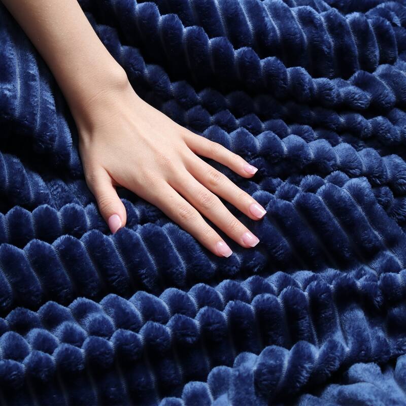 Nestl Cut Plush Fleece Throw Blanket - Lightweight Super Soft Fuzzy Luxury Bed Blanket for Bed