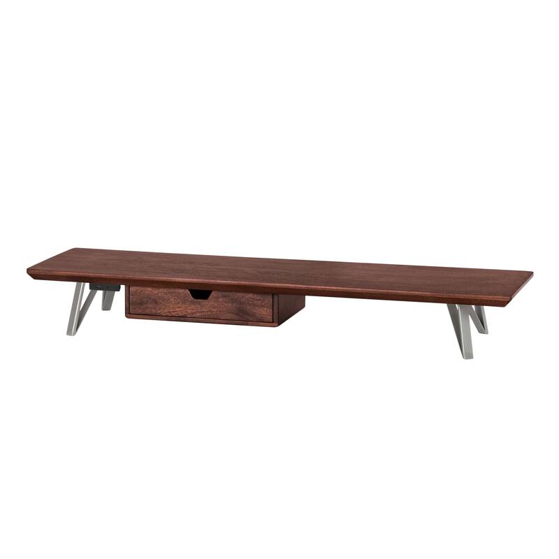 Jani Wood Monitor Stand Riser Desk - Ergonomic Design Stand, Desktop Organizer Table for Home, Office Workspace, Gaming Desk