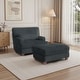 preview thumbnail 15 of 37, Oversized Chaise Longue Accent Chair with Ottoman Dark Gray