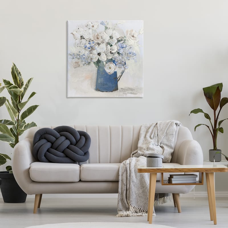 Stupell Bouquet in Blue Country Vase Canvas Wall Art Design By Sally Swatland