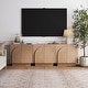 preview thumbnail 48 of 84, Iris Wooden Accent Cabinet, Sideboard Credenza or TV Stand with Arched Cabinet Doors and Adjustable Shelves Set of 3 - Raw Oak