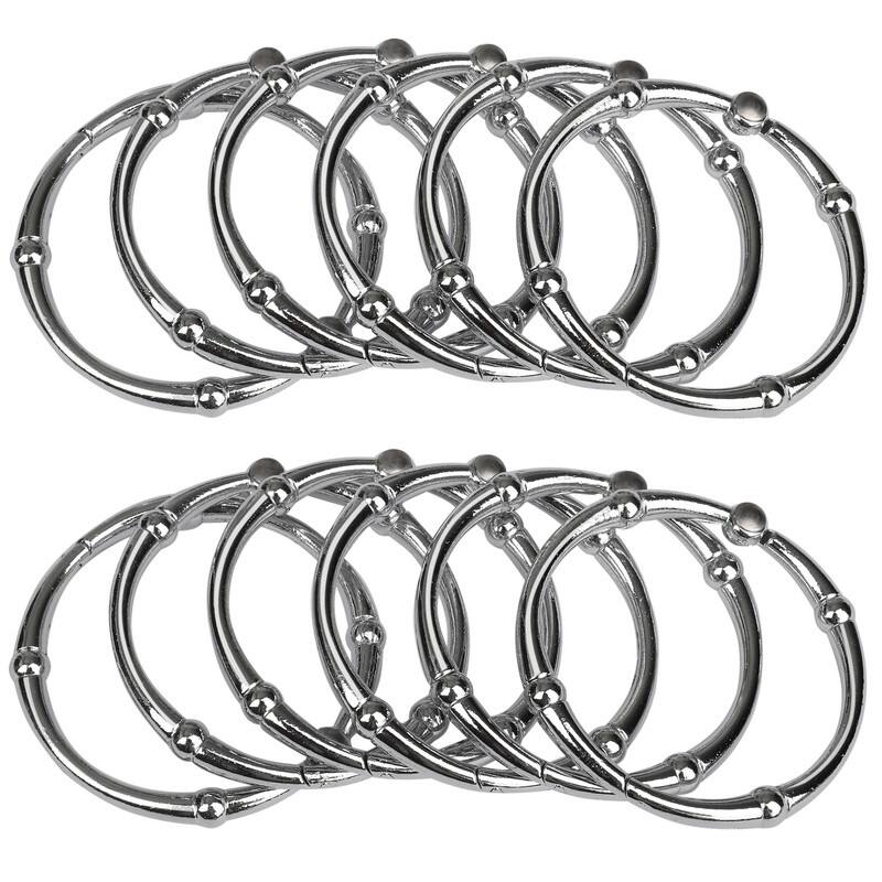 Utopia Alley Victoria Rustproof Shower Curtain Rings for Bathroom - Set of 12
