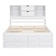 preview thumbnail 5 of 12, Queen Size Platform Bed with Storage Headboard and 8 Drawers, White