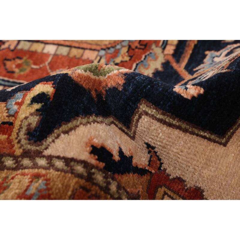 ECARPETGALLERY Hand-knotted Jules Sultane Dark Navy Wool Rug - 8'8 x 11'9
