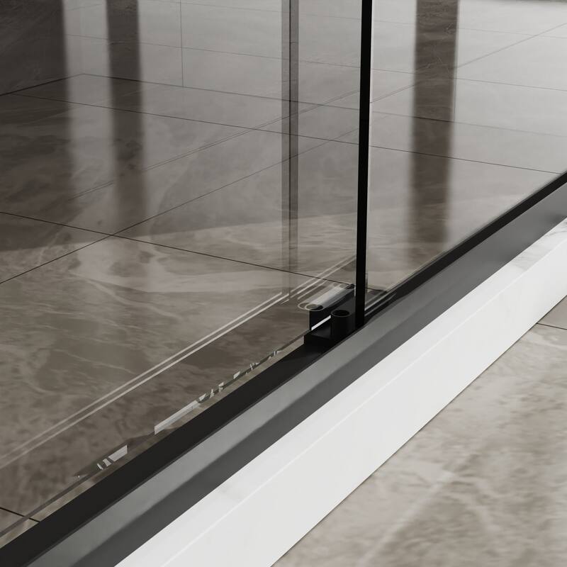 60"W x 72"H Double Sliding Shower Door, Alum Frame Tempered Glass - 60 in. W x 72 in. H