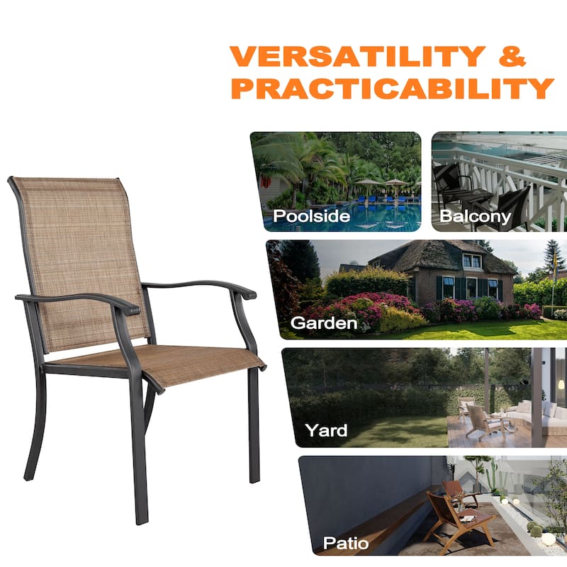 Outdoor 3-Piece Bistro Set, Textilene Fabric, Powder-Coated Iron Fram