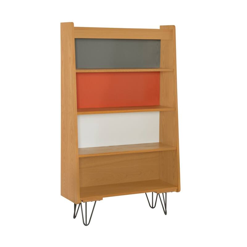 4 Tier Shelf Bookcase - 48.75" - Brown and Gray