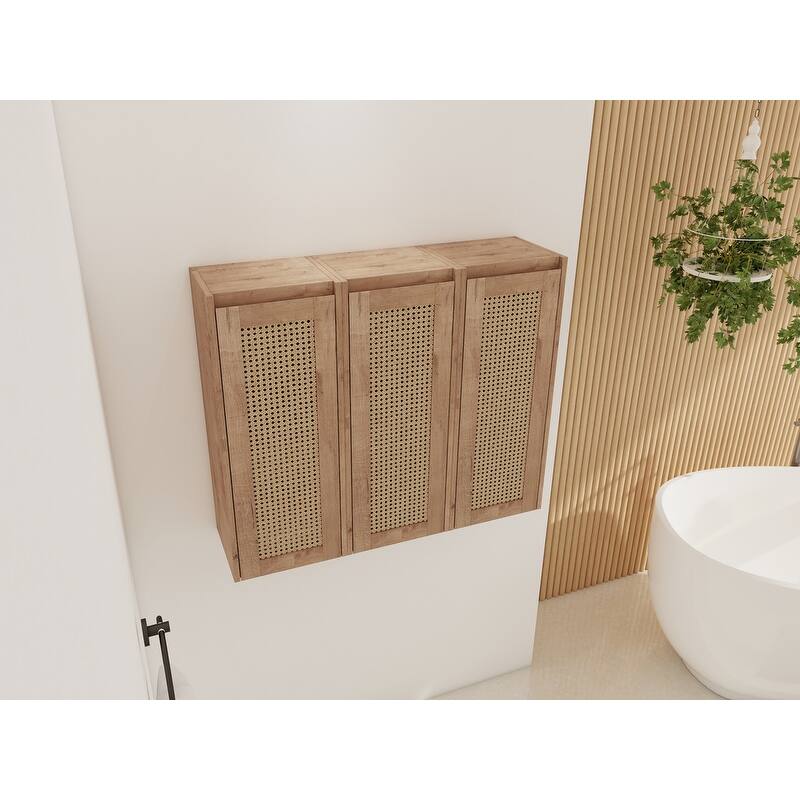 MEDUNJESS Bathroom Side Cabinet, Float Mounting Design