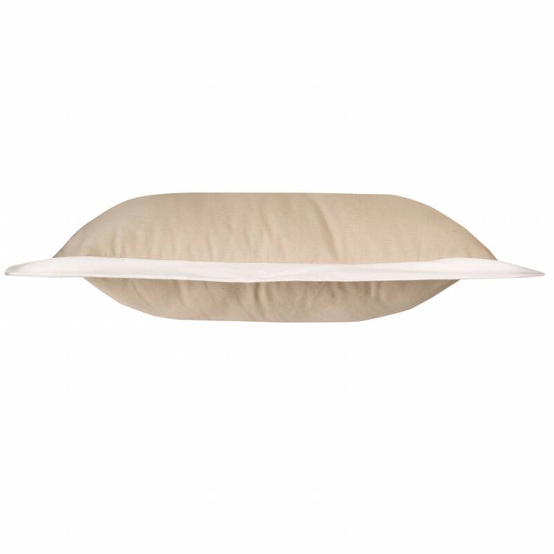 HomeRoots 20" X 20" Beige And White 100% Cotton Geometric Zippered Pillow