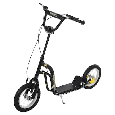 Adjustable Kids Kick Scooter with Dual Braking System, Inflatable Tires, and Durable Steel Frame - Suitable for Ages 5+