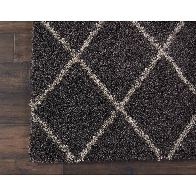 Nourison Brisbane Large Diamond Geometric Modern Shag Area Rug