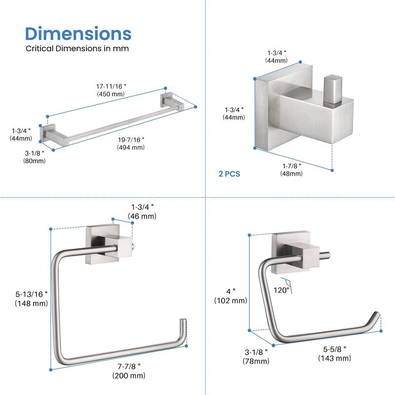 Cube 5-Piece Bathroom Hardware Set