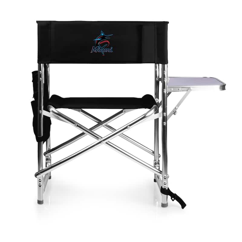 'MLB' National League Aluminum Sports Chair - Miami Marlins- Black