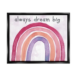 Stupell Always Dream Big Rainbow Framed Floater Canvas Wall Art Design ...