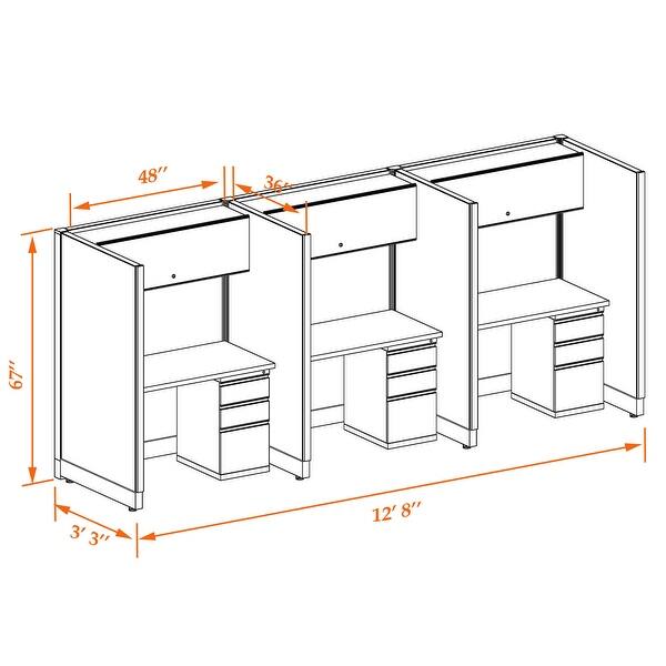 Tall Cubicles 67H 3pack Inline Unpowered Bed Bath & Beyond 29211279