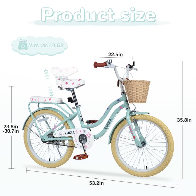 Multiple Colors,Girls Bike with Basket for 7-10 Years Old Kids,20 inch wheel ,No Training Wheels Included