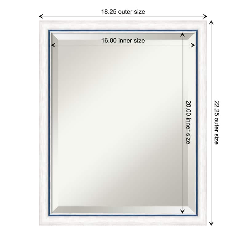 Morgan Beveled Wood Framed Wall Mirror - Morgan White Blue - Glass Size 16x20