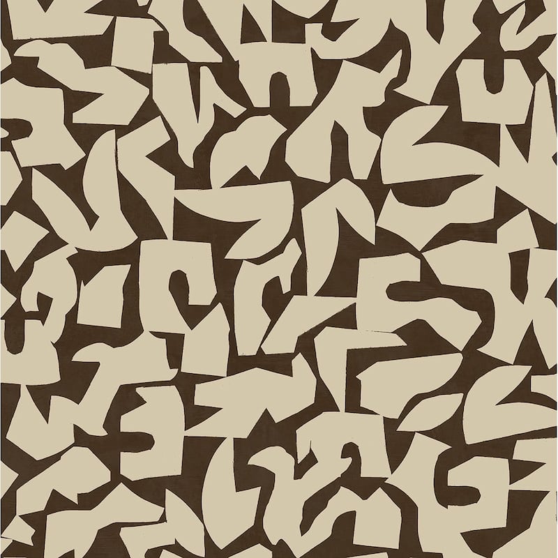 Stacy Garcia Home Graphic Geo Peel and Stick Wallpaper - 20.5 in. W x 18 ft. L - Brown