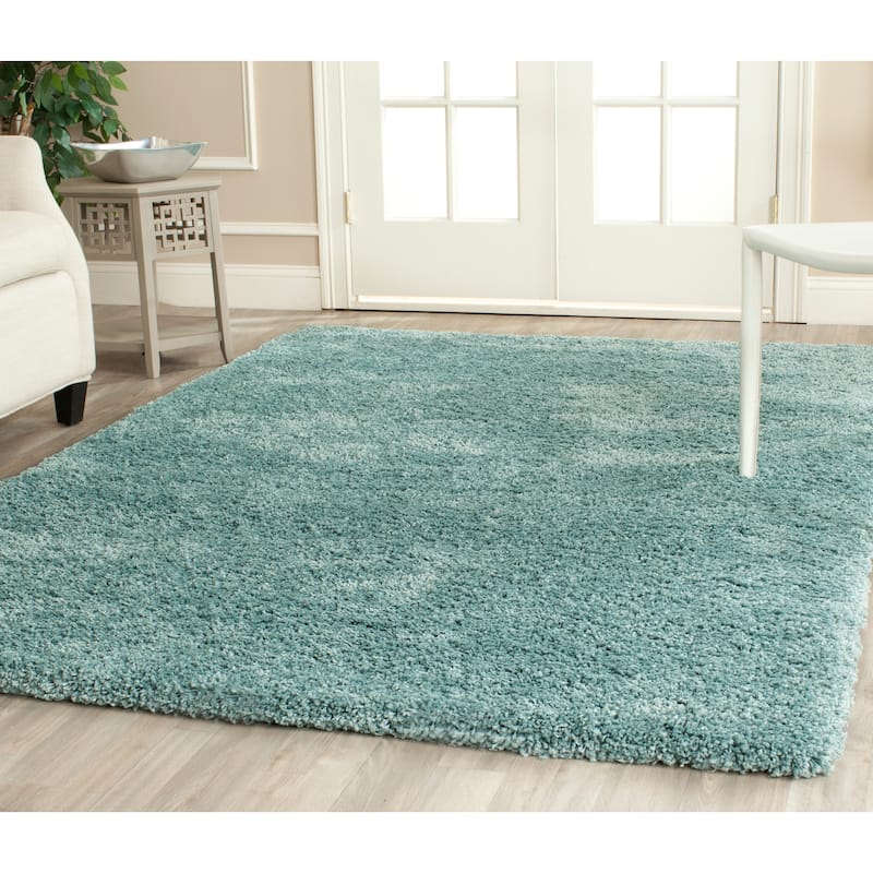 SAFAVIEH California Premium Shag Izat 2-inch Thick Area Rug - 4' x 6' - Light Blue