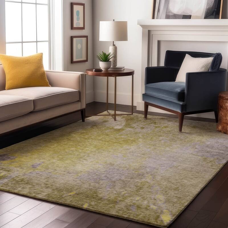 Premium Washable Super Soft Abstract Solid Mayfield Rug - Gold - 10' x 14' - Rectangle