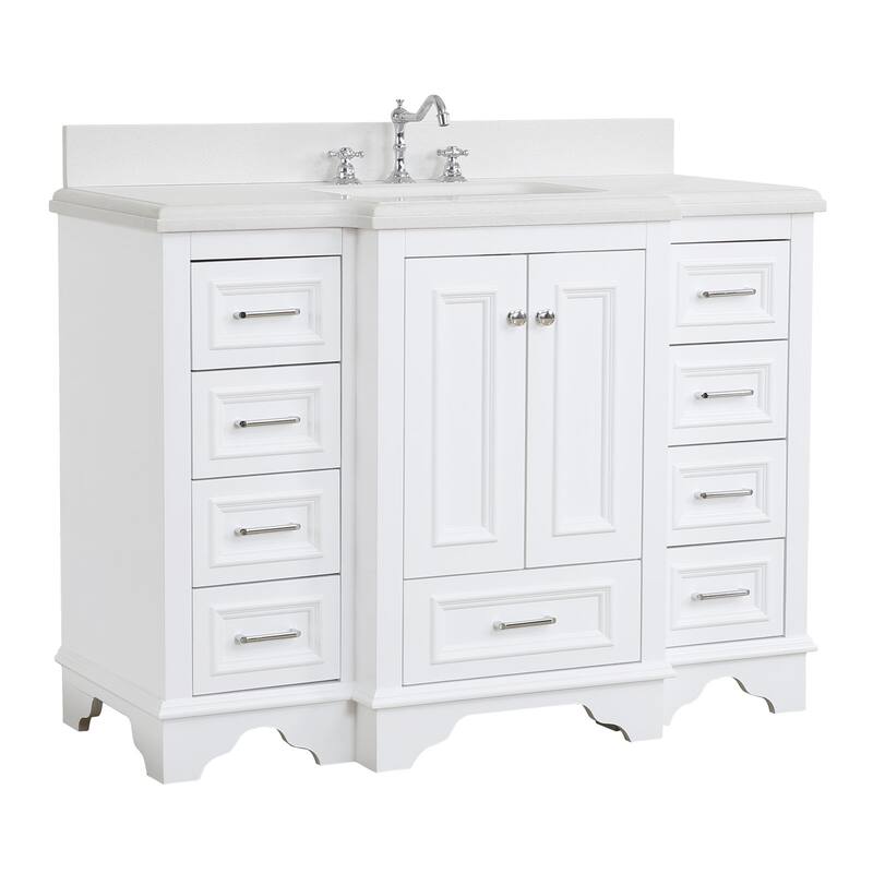 KitchenBathCollection Nantucket 48" Bathroom Vanity with Quartz Top