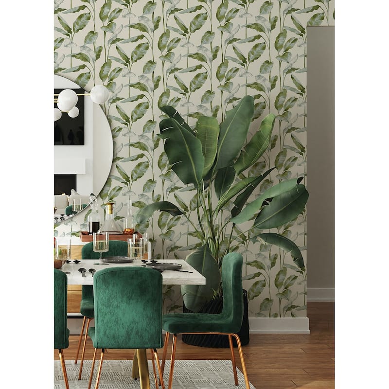 NuWallpaper Banana Leaf Green Peel and Stick Wallpaper