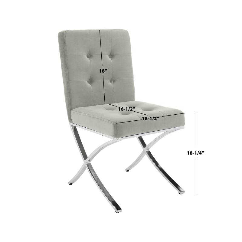 SAFAVIEH Merrilee Glam Black Chrome Tufted Side Chair - 19Wx23Dx35H