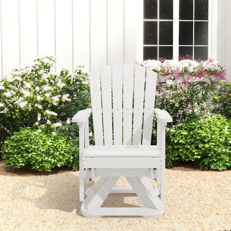 HDPE Adirondack Swivel Glider, Outdoor Patio Chair