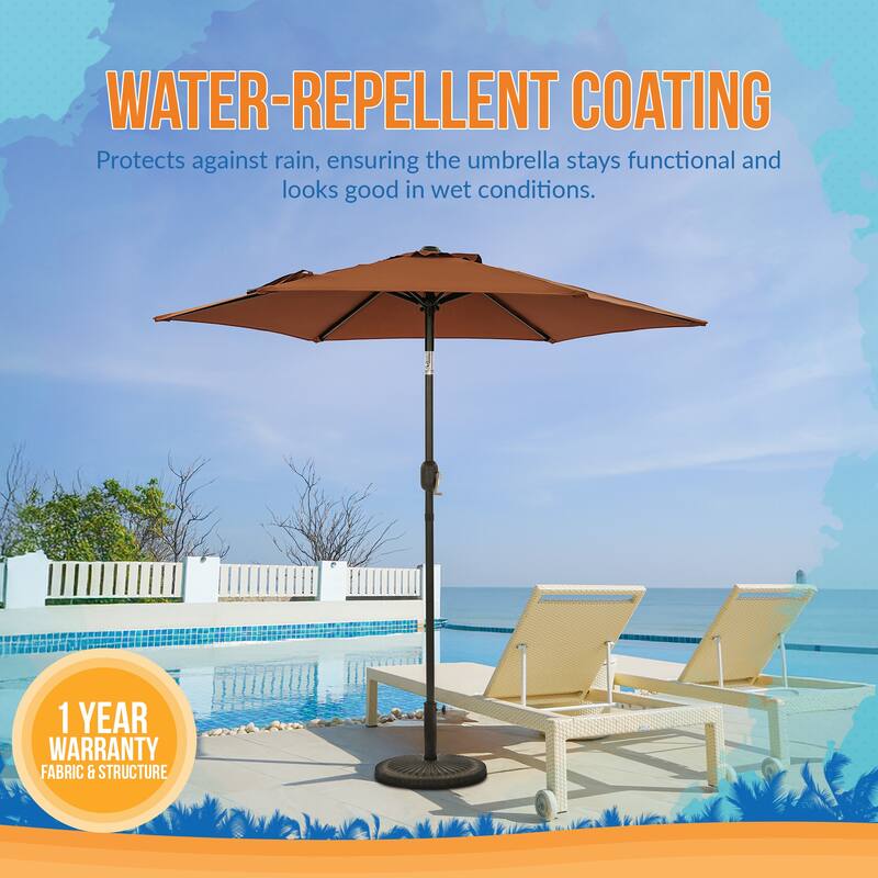 Island Umbrella Bistro 7.5-ft Hexagon Market Umbrella with Polyester Canopy
