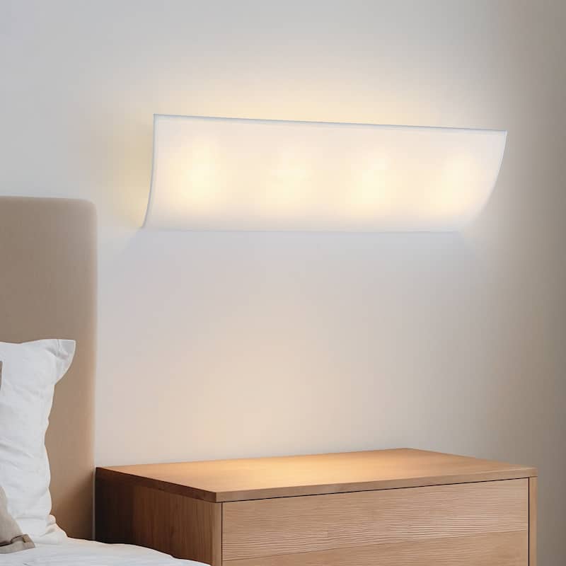 3-Light Modern Minimalist Rectangular Black & White Wall Sconce - Matte Black