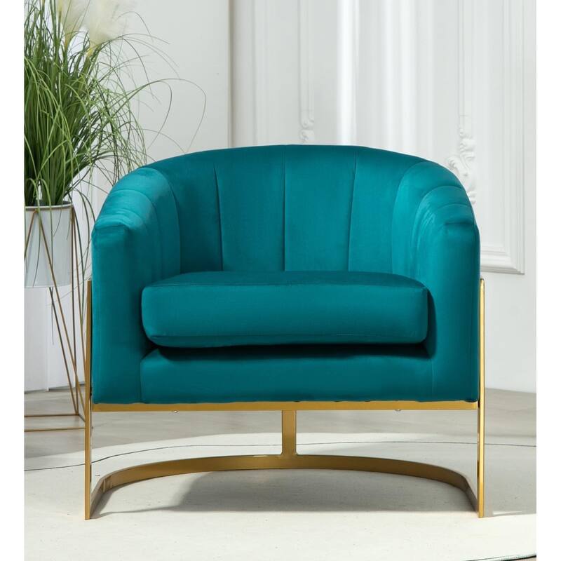 US Pride Furniture Modern Accent Armchair Luxury Gold Frame and Multi-colored Velvet Material Infuse Elegant Flair