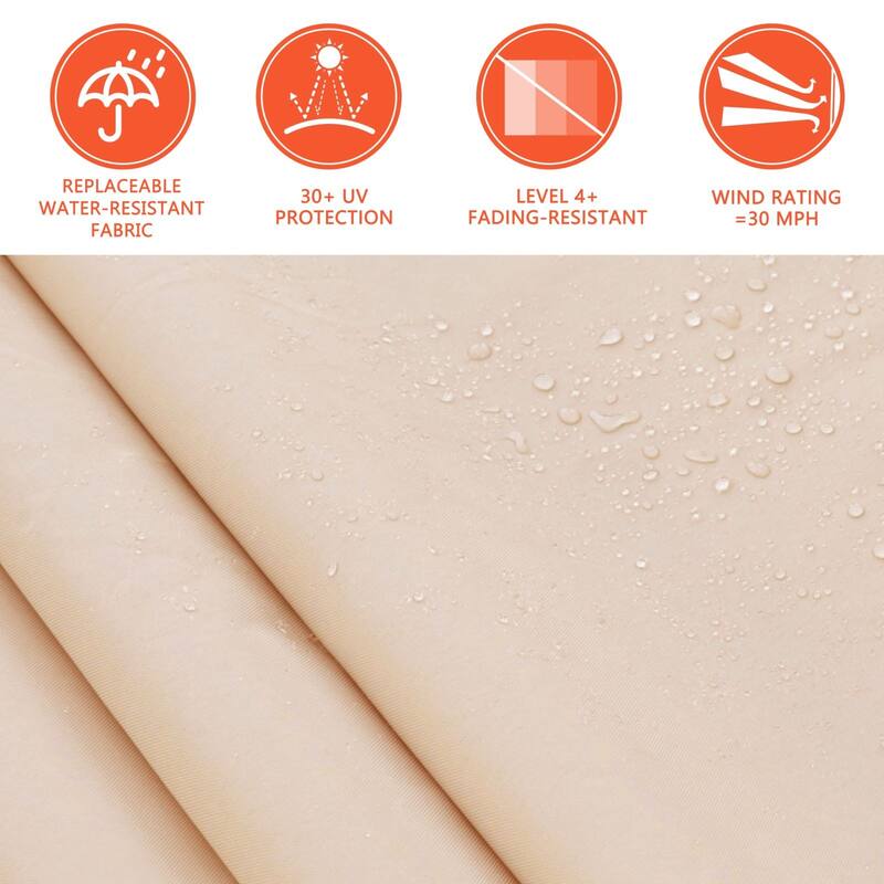 VEIKOUS 12'x10' Outdoor Retractable Patio Awning Sun Shade Cover for Patio, Balcony and Yard