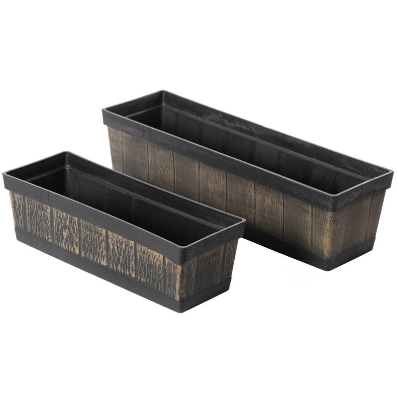 Outdoor Rectangle Planter Box, Vegetables or Flower Planting Pot