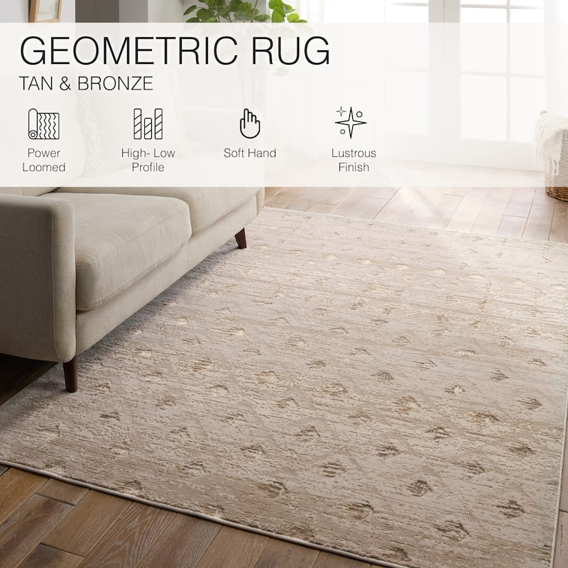 Atmast Geometric Tan/Bronze Rug