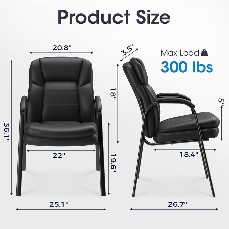 Ergonomic Guest Chairs with PU Leather Upholstery & Steel Frame