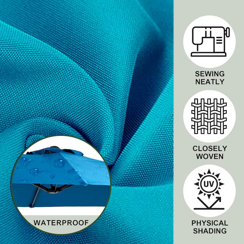 HOMEFUN 14.8 Ft Double Sided Outdoor Umbrella Rectangular Large with Crank