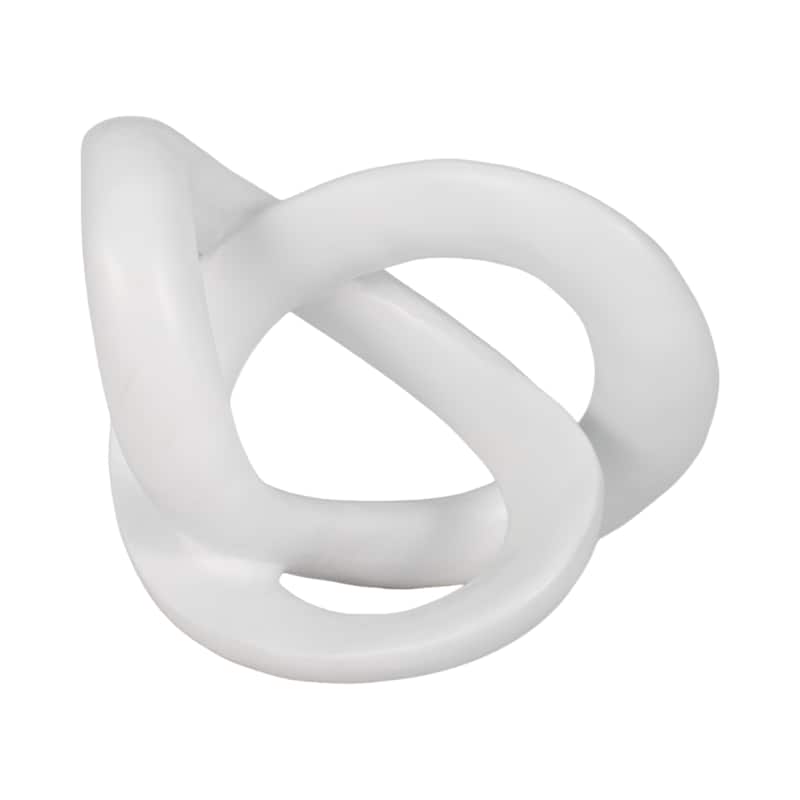Sagebrook Home 10-Inch White Sculptured Knot ,Timeless Elegance, Ideal Decorative Object - 10" x 8" x 7"