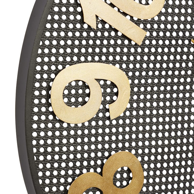 Metal Wall Clock with Gold Numbers - Black - CosmoLiving by Cosmopolitan - 1"W x 32"L x 32"H