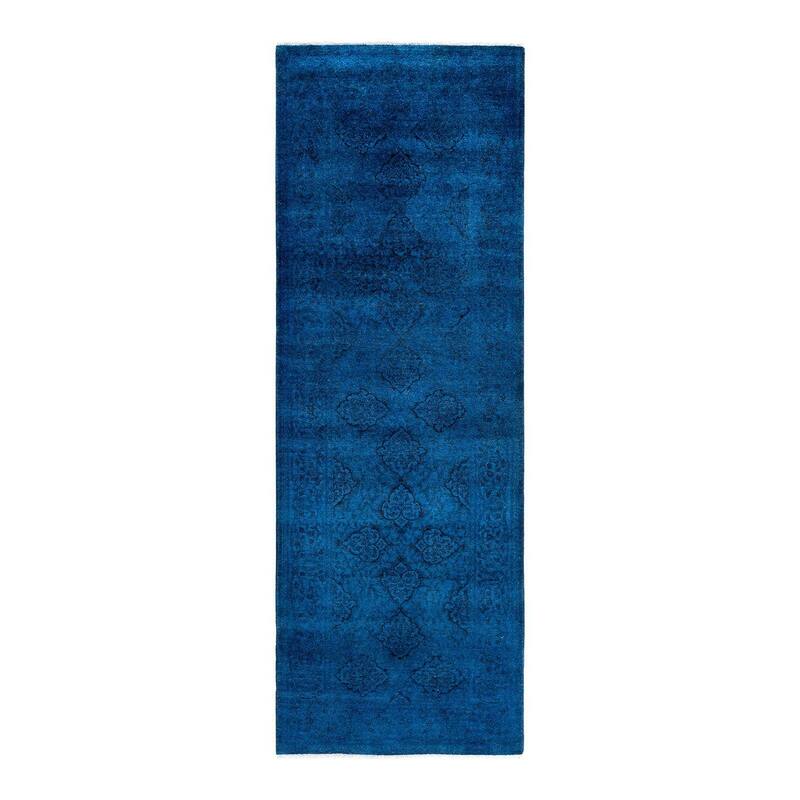 Contemporary Overdyed Wool Hand Knotted Runner - 2' 8" x 7' 10"