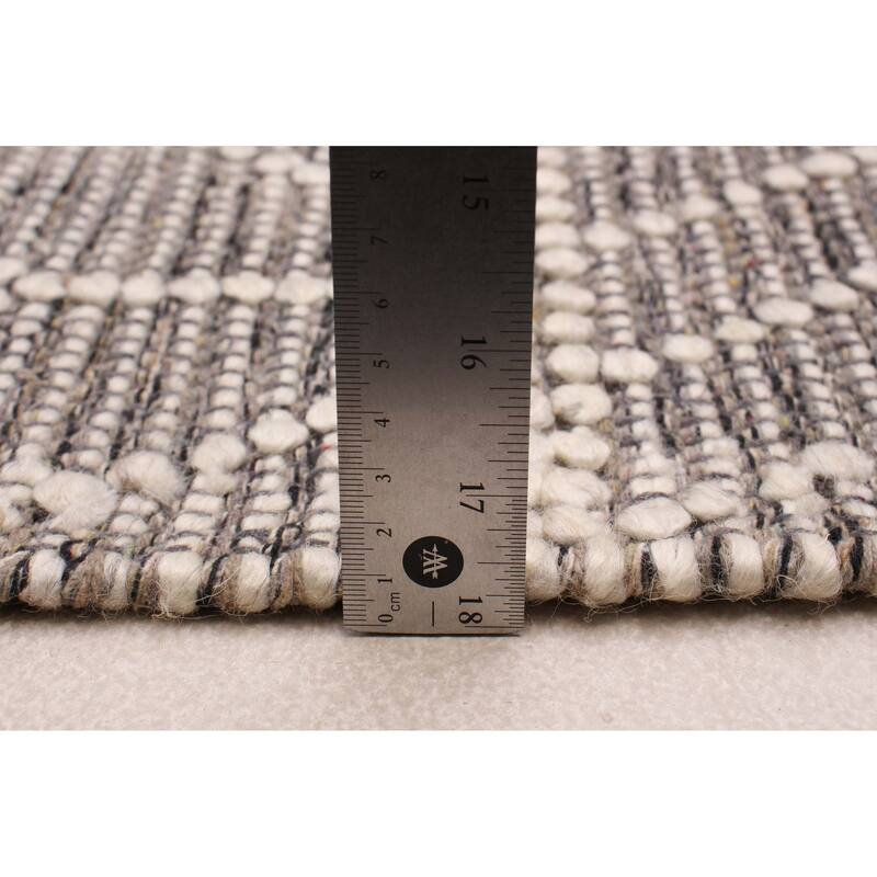 ECARPETGALLERY Braid weave Sienna Grey Wool Rug - 6'0 x 9'2