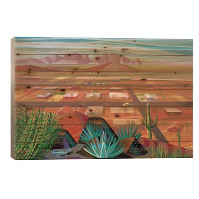 Maricopa County Print On Wood by Charles Harker - Multi-Color