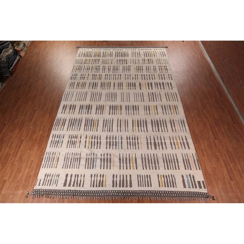 Moroccan Oriental Large Area Rug Handmade Living Room Wool Carpet - 11'9"x 18'9"