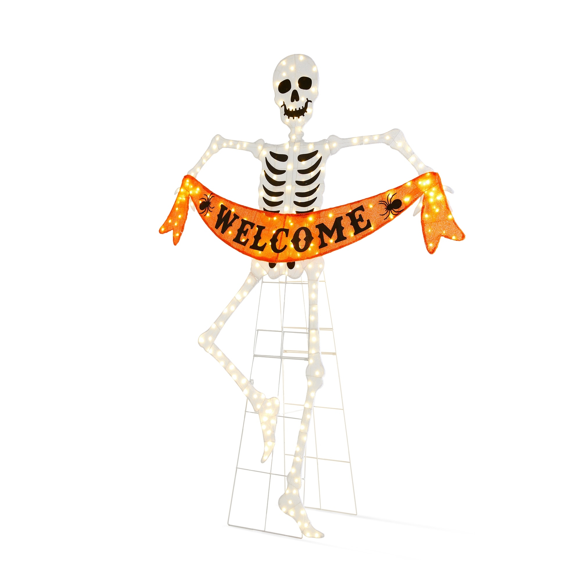 Glitzhome 7ft Pre-lit Halloween 2D Skeleton Outdoor Decor