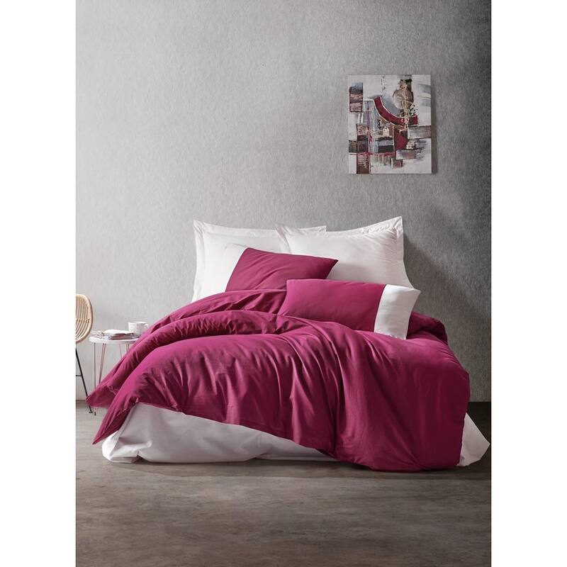 SUSSEXHOME Full Size Duvet Cover Set Claret, Hypoallergenic - Queen