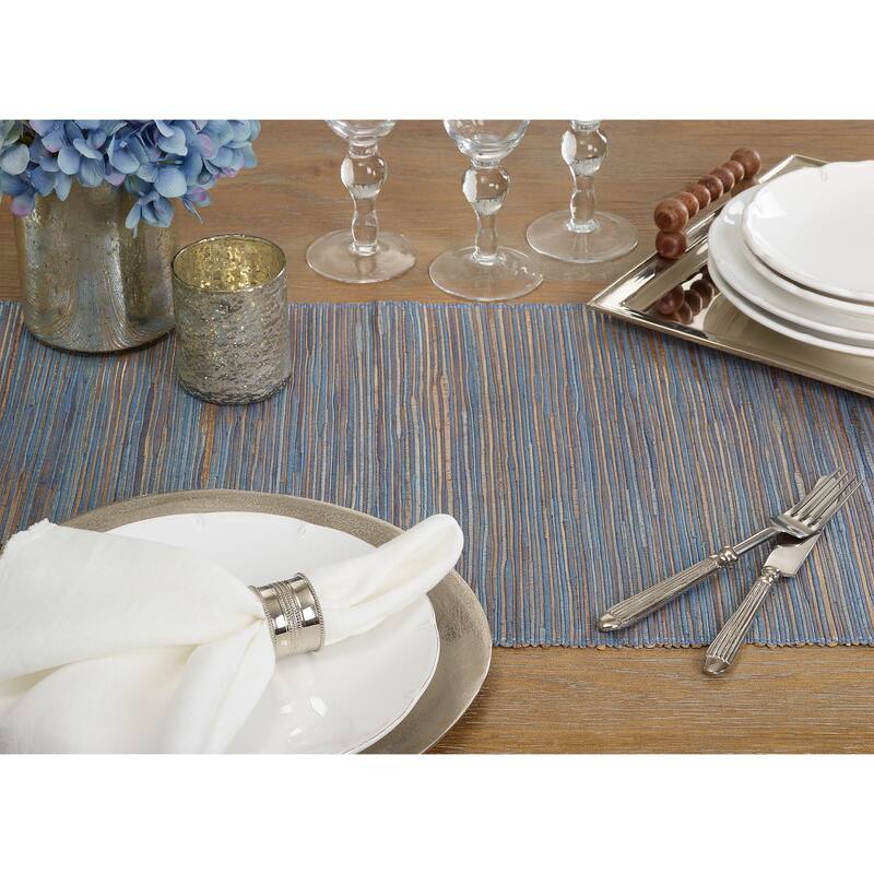 Nubby Table Runner With Shimmering Woven Design