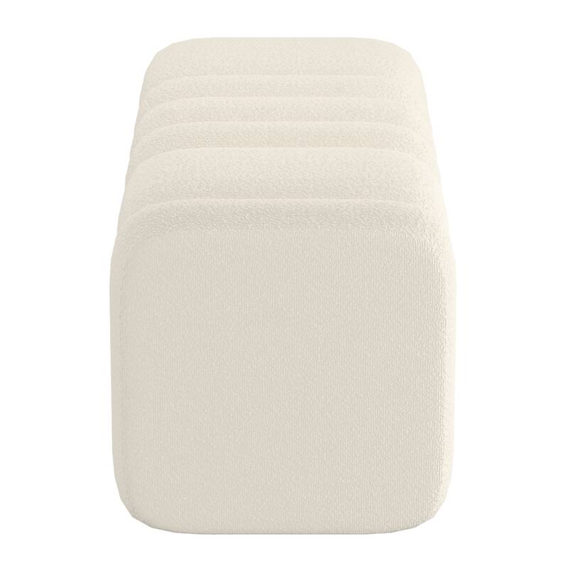 Contemporary Boucle Fabric Large Ottoman Bench