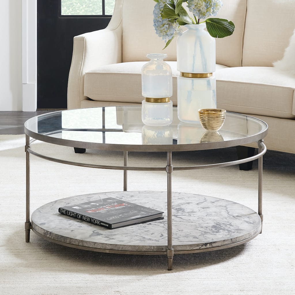 Hooker Furniture Modern Industrial 38" Round Mixed Materials Cocktail