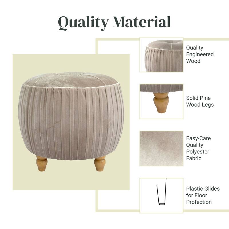 NPD Furniture Helena Velvet Small Round Ottoman